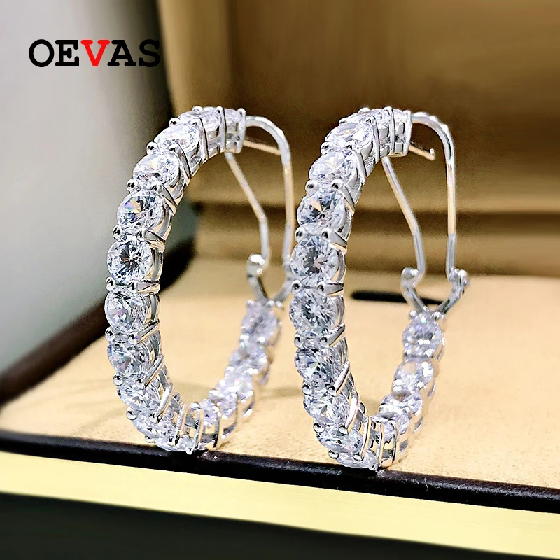 100% 925 Sterling Silver 4High Carbon Diamond Earrings For Women Sparkli... - £53.91 GBP