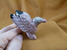 Y-BIR-HU-739) Pink black Hummingbird gemstone hummingbirds humming bird - $19.74
