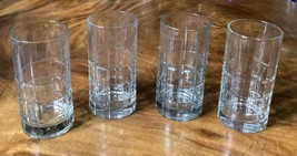 4 Anchor Hocking Tartan Clear Flat Iced Tea Glasses Manchester Plaid ~ 1... - £13.72 GBP