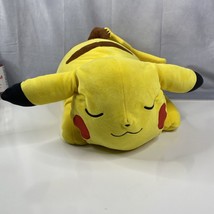 Pokemon Sleeping Pikachu Eyes Closed Soft Large Plush Stuffed Pillow 18” Inches - £15.85 GBP