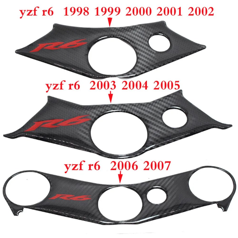 Orcycle carbon fiber pattern top triple clamp yoke sticker case for yamaha yzf r6 yzfr6 thumb200
