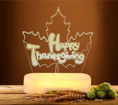 Happy Thanksgiving LED 3D Luminaire Leaf Tabletop Decor Sign Window Deco... - $6.91