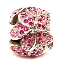 Authentic Brighton Floral Glitz Bead, J9764A, Silver Finish, Pink, New - £30.36 GBP