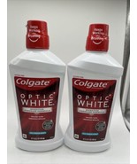 (2) Colgate Optic White Alcohol Free Whitening Mouthwash, Fresh Mint, 32 oz - £10.28 GBP