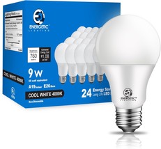 E Energetic Lighting Light Bulbs 60 Watt Equivalent, A19 Cool White Led, Pack - $37.94