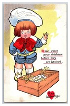 Vinegar Valentine Raphael Tuck Dont Count Your Chickens 1910 DB Postcard R26 - £5.49 GBP