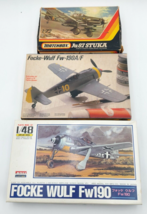 Vintage Airplane Model Kits Ju87 Stuka, Focke-Wulf Fw-190A/F &amp; Focke Wulf Fw190 - £29.87 GBP
