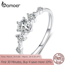 bamoer Dazzling Sparkling Engagement Finger Rings for Women Solid Silver 925 Jew - £13.28 GBP