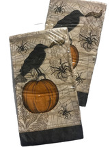 Jennifer Van Pelt Halloween Paper Guest Napkin Towel Crow Pumpkin Spider 32 Ct - £5.73 GBP