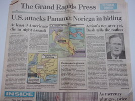 Vintage Grand Rapids Press MI December 1989 U.S Attacks Panama Noriega I... - $2.99