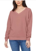 Buffalo Womens Sweater Pink Rose V-Neck Pullover Fleece Heavyweight Long... - $39.99