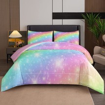 Girls Bedding Twin Size 5Pcs Rainbow Comforter Twin Size Bedding Sets For Girls  - £70.33 GBP