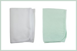 Baby Receiving Blanket Cotton Thermal Swaddle Blankets Newborn Mint White Gift - £13.79 GBP