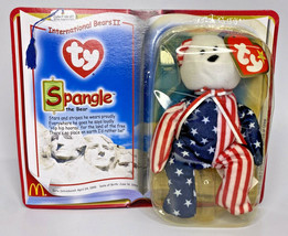 2000 Ty McDonalds Teenie Beanie Baby &quot;Spangle&quot; Retired Patriotic Bear BB12 - $9.99