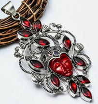 Lovely  ArtDeco ArtNoveaux Mucha Bohemian Silver Pendant Gypsy ATS Boho Necklace - £39.81 GBP