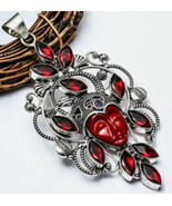 Lovely  ArtDeco ArtNoveaux Mucha Bohemian Silver Pendant Gypsy ATS Boho ... - $68.37 CAD