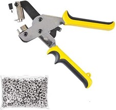 500 Pcs. Yellow Grommets With Portable Hand Press Grommet Tool Hole Punch Tool - £82.31 GBP