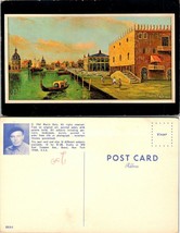 New York(NY) Bronx Morris Katz Oil Painting Gondola River Buildings VTG Postcard - £7.39 GBP