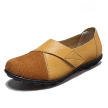 Woman Genuine Leather Shoes Flats Loafers Shoes Yellow 44 - £18.34 GBP