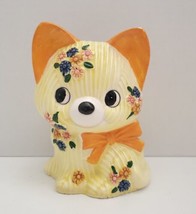 Vintage Napcoware Cat Kitten Vase Planter Yellow Orange Flowers Japan with Label - £15.63 GBP