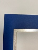 CUSTOM Picture Frame Double Mat 8x10 for 5x7 photo Royal Blue with Silver liner - £3.59 GBP
