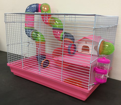 2-Levels Dwarf Hamster Habitat Home Cage Rodent Gerbil Mouse Mice Habitat Cage - £42.17 GBP