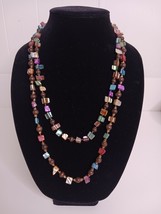 Vintage Tinted Mother Of Pearl Shell Necklace 24&quot; With Stretch Bracelet - $244.20 MXN