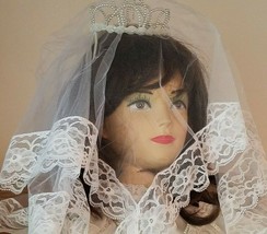 Vintage Bloomingdales of New York 1979  Girls White Holy Communion Dress w/ Veil - £39.52 GBP