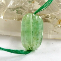 Natural Emerald Bead Carved 18X11mm 13.72 Ct Big Gemstone Design Pendant Hanging - £615.10 GBP
