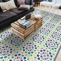 Bali Multi-Colour Mosaic Non-Slip Vinyl Rug For Indoor/Outdoor Use - £86.11 GBP+