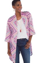 Chico&#39;s Reversible Mykonos Medallion Kimono Jacket Topper Size 2 Womens ... - £30.02 GBP