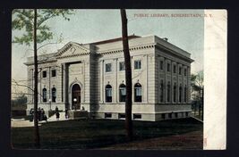 1906 PUBLIC LIBRARY SCHENECTADY, N.Y. * posted flag cancel stamp Rensela... - $4.90