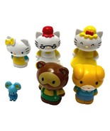 Sanrio Hello Kitty PVC Mini Figures Lot 6 Joey Mama Grand Mother Racoon ... - $46.54