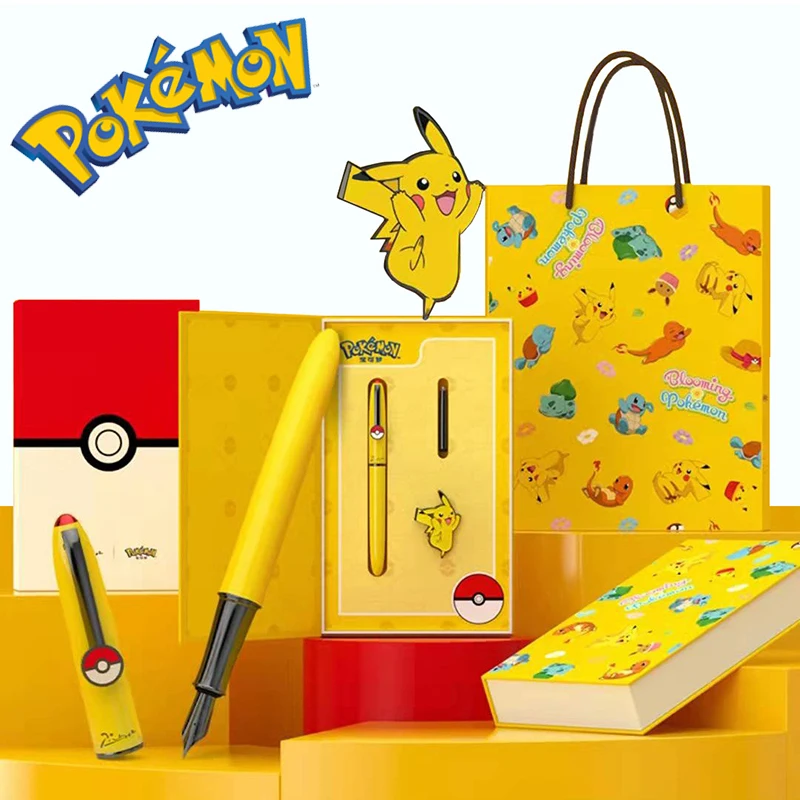 Pokemon Senior Pen Anime Cartoon Figures Pikachu Signature Pens Box Set School - £36.97 GBP
