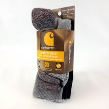 Carhartt Womens Force Steel Toe Crew Socks 2 Pair Gray &amp; Black - $24.99