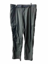 Columbia Omni Shade Mens 40 x 30 Dark Gray Cargo Quick Dry Nylon Pants Belted - £15.36 GBP