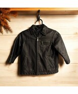 Vtg CLASS CLUB Leather Black Kids Jacket Size 3 Toddler 3T Biker Bomber ... - $904.48 MXN