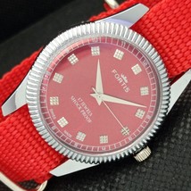 Refurbished Winding Swiss Mens Vintage Wrist Red Dial Watch 587c-a308747-6 - £19.18 GBP
