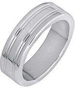 Argentium Sterling Silver Grooved Wedding Ring Band - 6mm CHOOSE SIZE - $31.64