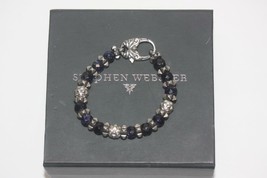 Stephen Webster 925 Sterling Silver Blue Goldstone Beaded Bracelet - 7 inches - - £313.00 GBP