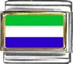 Sierra Leone Photo Flag Italian Charm Bracelet Jewelry Link - £6.98 GBP