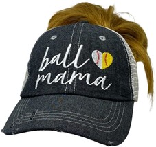Softball Baseball Mom Hat Cap 413 Dark Grey Cocomo Soul Ball Mama Ball M... - $35.94