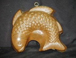 Old Vintage Copper Mold Classic Fish Wall Hanging Country Kitchen Tool D... - £29.02 GBP