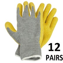 Rubber Coated Work Gloves Latex Palm 12 Pairs - £23.30 GBP