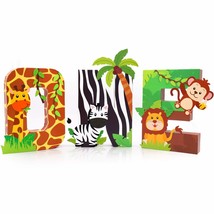 Safari One Letter Sign Jungle Animals First Birthday Decorations Paper Mache Let - £27.16 GBP