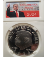 Donald Trump 2024 Commemorative silver  Coin-Sealed  - Save America Again - $8.90