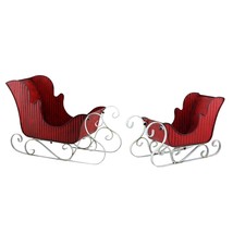 Zaer Ltd. Set of 2 Victorian Style Red Metal Christmas Sleighs - £149.36 GBP