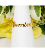 Gemini Zodiac Scripted Stacking Layering Ring - £11.73 GBP