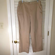 Alfred Dunner Beige Pants Size 16 Pull On Smooth Stretch Elastic Waist P... - $13.95