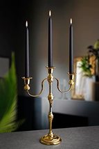 LaModaHome Triple Decorative Candlestick, Stylish Taper Gold Candle Holder for C - £43.05 GBP